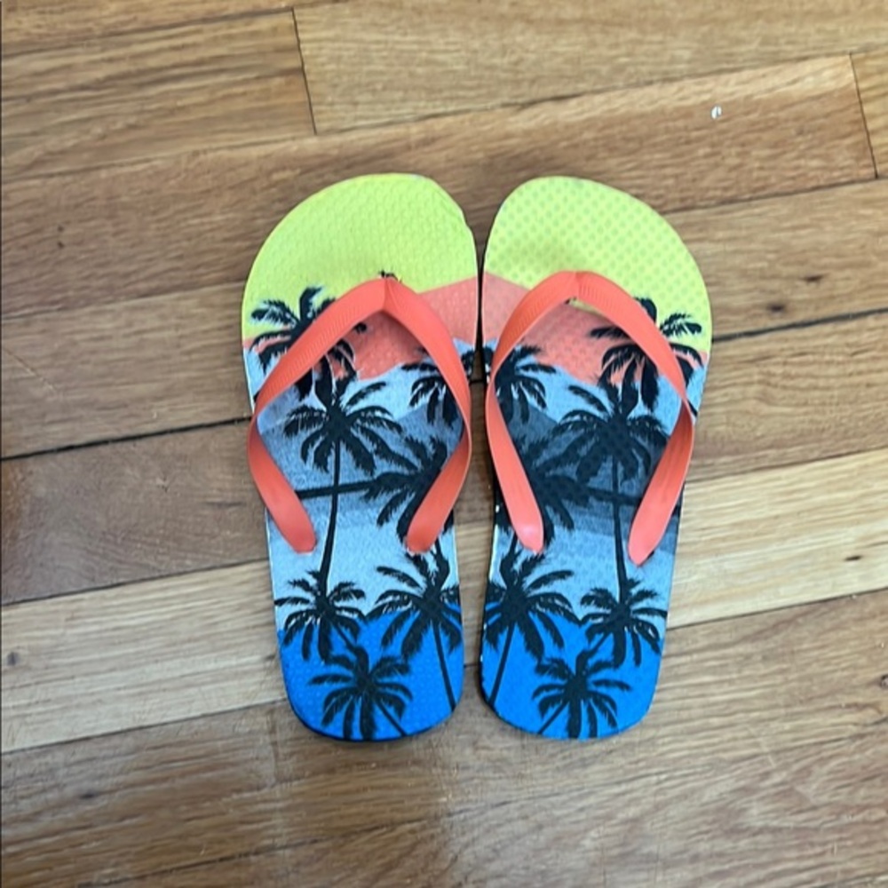 Kids Tropical Flip Flops - Multicolor 2Y